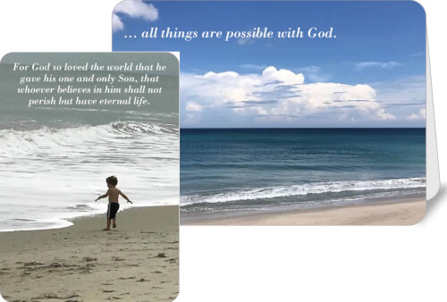 Health Food Emporium Encouragement Card Set All Things and John 3 16 1 Folded and 1 Post  Card